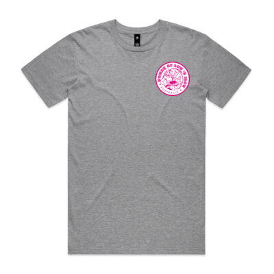 Pink logo on white background unisex tee Thumbnail